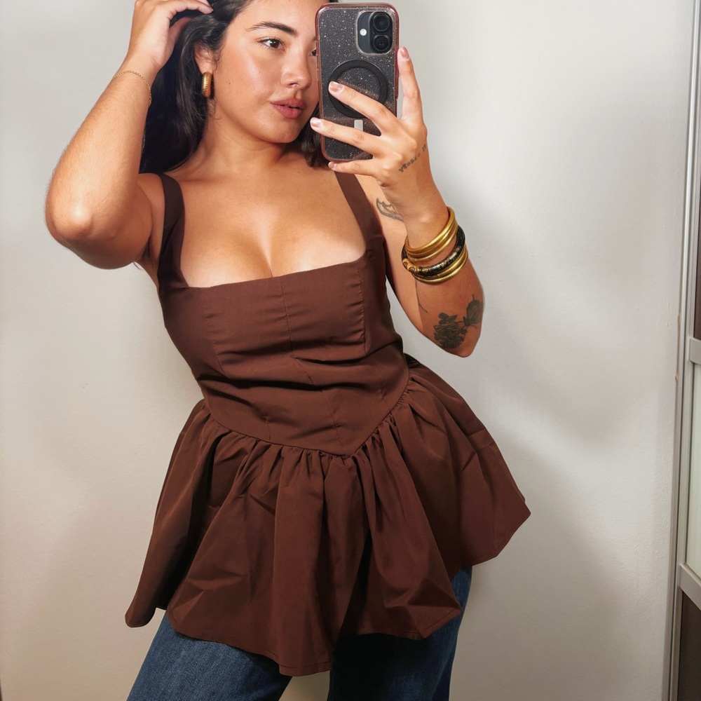 Elegant Brown Women's Top
